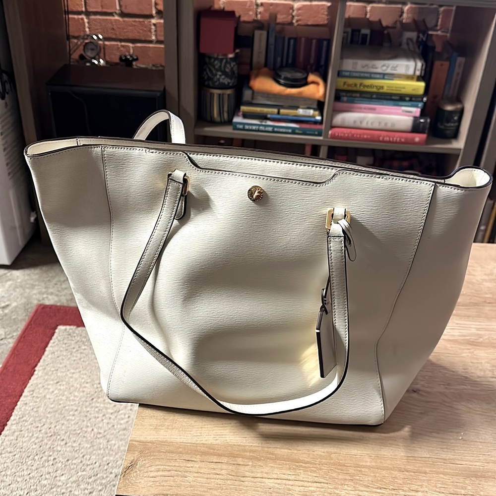 Ralph Lauren Ivory Leather Tote
